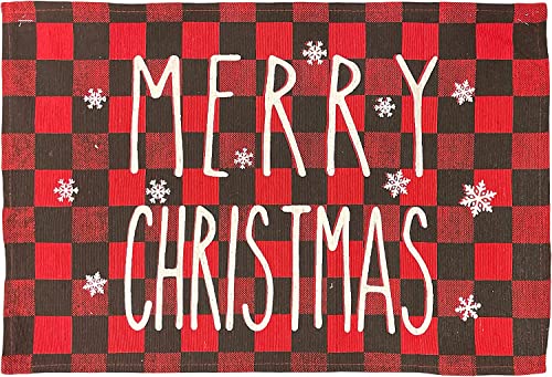 Set of 4, Merry Christmas Tapestry Placemats, for Holiday Season, Home Decoration Kitchen Dining Table Easy to Clean Size: 13" x 19".