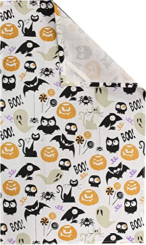 Set of 6, 100% Cotton Halloween Decorative Flour Sack Towels, Halloween Kitchen