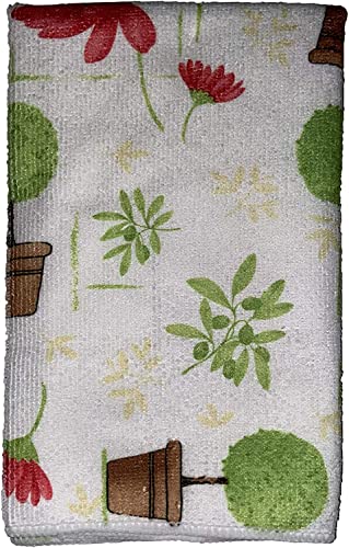 Set of 6, Flower Design Microfiber Kitchen Towels / Bar Mop, Ultra-Absorbent & Fast Drying Size : 16" x 19".