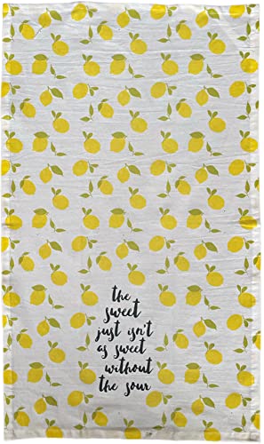 Set of 4, Lemon with The Sweet just isn’t as Sweet Without The Sour, Black and White Buffalo Plaid Kitchen Towels, Super Soft and Absorbent Size: 15 X 25 inch.