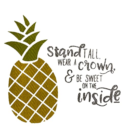 100% Cotton Funny Quote Flour Sack Soft and Absorbent Kitchen Towels / Hand Towels with Hanging Loop – Stand Tall, Wear a Crown & Be Sweet On The Inside (Pineapple) Size: 16 X 28 Inch.