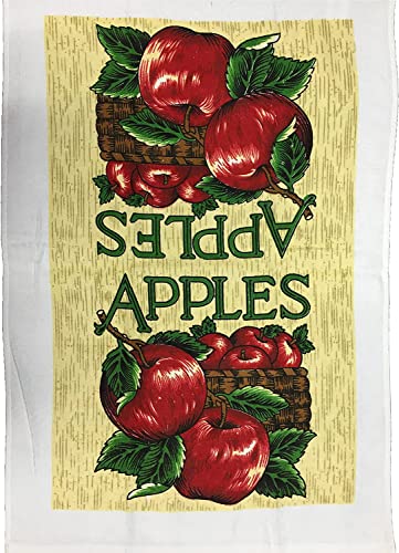 Set of 2, 100% Cotton Gala Apple Design Everyday Printed Kitchen Towels, Soft and Absorbent Size: 18” x 28".