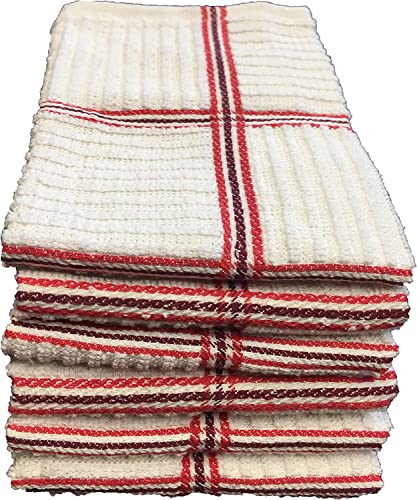 Set of 6, Basketweave Dish Cloths Ringspun Cotton Ribbed Dish Cloth Ultra Absorbent, Maximum Softness and Machine Washable Size : 12" x 12".