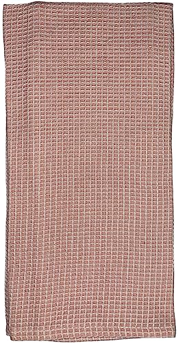 Set of 2, 100% Cotton White Herringbone Pom Poms Funny Kitchen Towels with Pink Flower Saying, Keep Life Simple and Pink Dyed Waffle Weave Kitchen Towels/Dish Towels Size: 16 X 28 Inch.