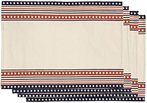 American Flag with Star for 4th of July Parties Tapestry Placemats Independence