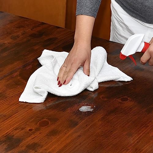 Petal Cliff White Terry Cotton Blend Economy Soft and Absorbent Hand Towels Daily Usage Ideal for Salon, Gym, Hotel Multi-Purpose Used. (12, 12 x 12 Inch)