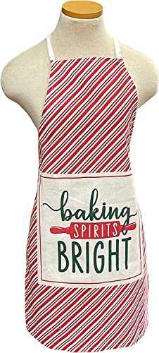 2 Pack, 100% Cotton Christmas Holiday Kitchen Apron with Sentiments baking spiri