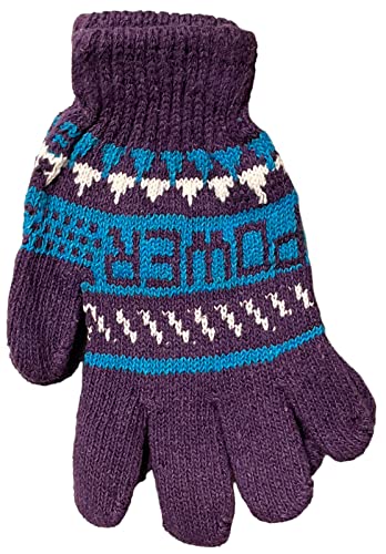 6 Pack 100% Acrylic Knitted Cold Winter Graphic Power Gloves Keep Warm for Men and Women Multi Color.