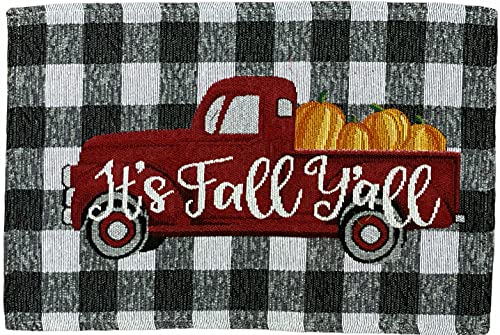 Set of 4, Antique Truck with Pumpkin Sentiment with It's Fall Y'all Autumn Fall