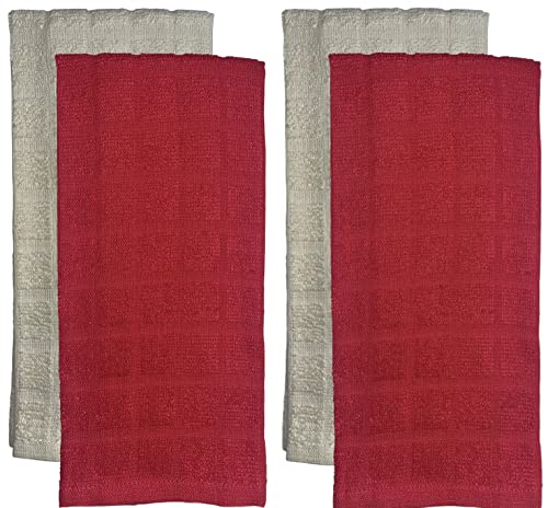 Set of 4, 100% Cotton Window Panel Terry Kitchen Towel - 4 Kitchen Towels Size: