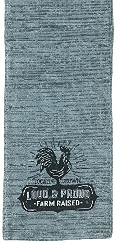 Rooster, Locally Grown. Loud & Proud Farm Raised Decorative Tapestry Runner Kitchen Dinning Table Easy to Clean, Machine Washable Size: 13” x 48”.