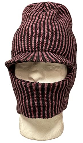 2 Pack Knitted Full Face Cover Knit Winter Ski Balaclava Beanie Cap with Visor Face Mask One Hole Winter Headwear for Men.