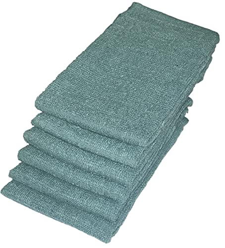 Set of 12, Turquoise Cotton Dishcloths, Ultra Absorbent, Heavy Duty Machine Wash