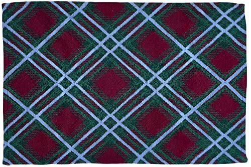 Set of 4, Christmas Red & Green Buffalo Check / Plaid Placemat for Christmas Holiday Season, Home Decoration Kitchen Dining Table. Perfect for Party or Gifts. Easy to Clean Size: 13" x 19".