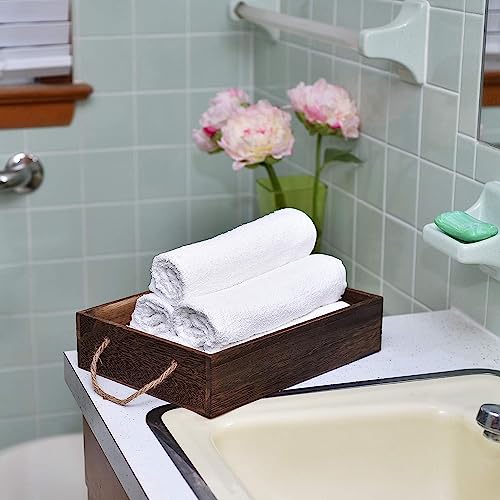 Petal Cliff White Terry Cotton Blend Economy Soft and Absorbent Hand Towels Daily Usage Ideal for Salon, Gym, Hotel Multi-Purpose Used. (12, 12 x 12 Inch)