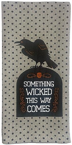 Set of 6, 100% Cotton Halloween Flour Sack Kitchen Towels, Haunted House, Heebies Jeebies, Something Wicked This Way Comes Size: 15” x 25”.