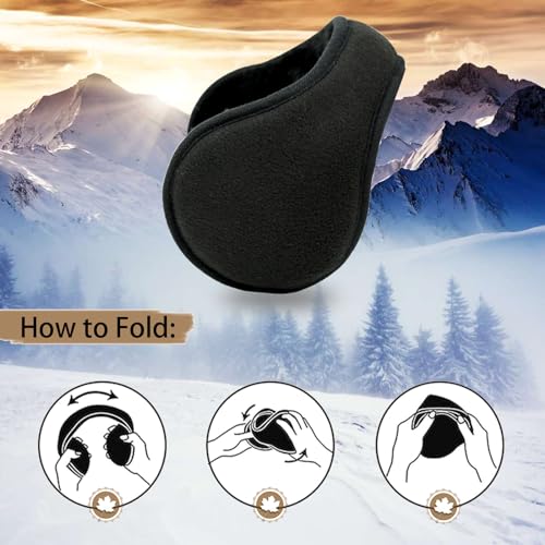 Pack of 2, Unisex Extra Warm Fleece Ear Warmer Outdoor Earmuffs for Winter Warm Accessory