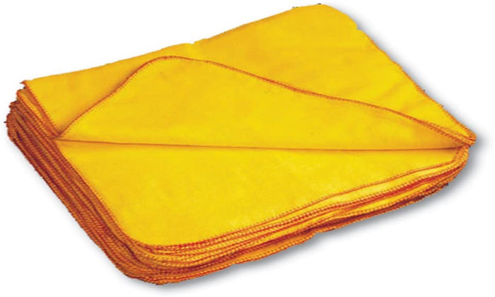 Set of 12, 100% Cotton Large Yellow Dusting Cloths, Captures 2X The Dust of a Regular Cloth, Highly Absorbent Multi-Purpose Cleaning Towels Perfect for Home or Office Size: 23" x 13".