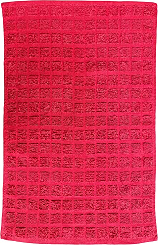 Set of 4, 100% Cotton 2 Pcs Jingle Bells Design Christmas Kitchen Towels and 2 Pcs Solid Red Terry Towels, Soft and Absorbent Size: 16” x 26".