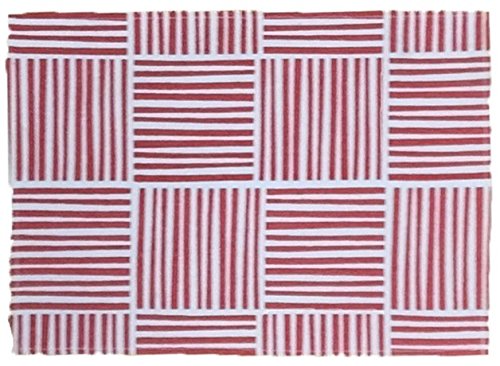 Set of 4, Stripes Design Red and Off White Tapestry placemats for Dining Table,