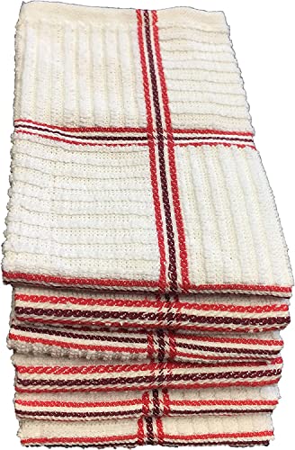 Set of 6, Basketweave Dish Cloths Ringspun Cotton Ribbed Dish Cloth Ultra Absorbent, Maximum Softness and Machine Washable Size : 12" x 12".