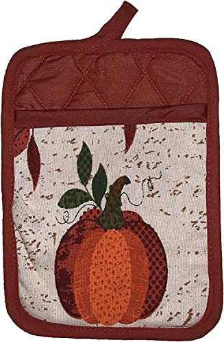 Set of 10, Pumpkin Fall Design Tapestry Kitchen Towel Set, Include 4 Placemats,