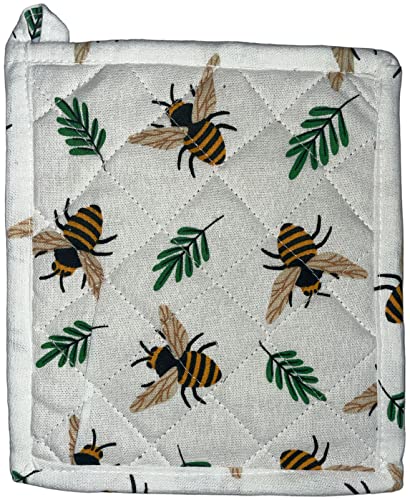 Set of 4, 100% Cotton Bee Design Kitchen Towel Set, Include 2 Kitchen Towels, 1