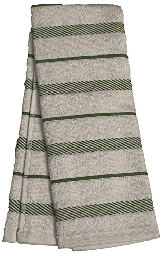 Set of 4, 100% Ring-Spun Cotton Diagonal Stripes Kitchen Towels, Dish Towels, Tea Towels, Reusable, Soft and Ultra Absorbent, Machine Washable Size: 16 x 28 inch.