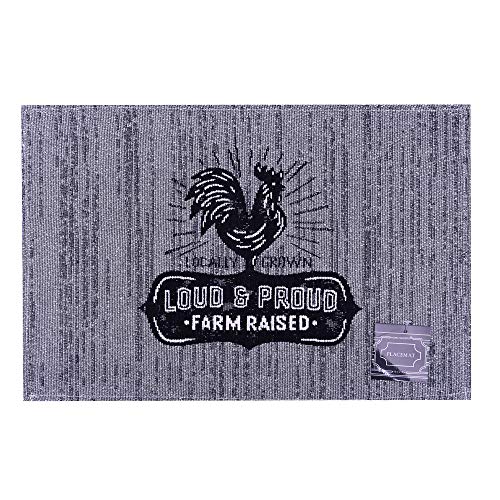 Set of 4, Farm Fresh Design Sentiment Locally Grown. Loud Proud Farm Raised Tapestry placemats for Dining Table Size: 13” x 19”.