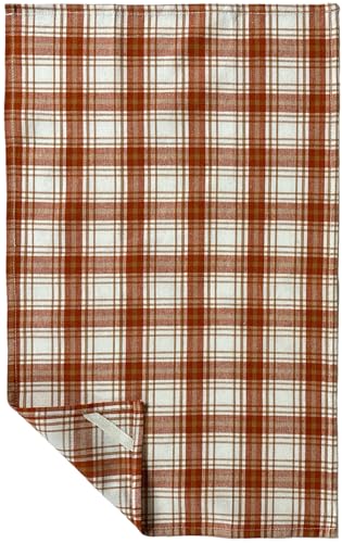 Set of 2, Flour Sack Kitchen Towels Pumpkin Spice Favorite Season & 1 Plaid Kitchen Towels/Flour Sack Kitchen Towels Size : 15" x 25".