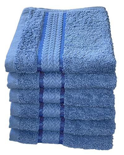 Washcloths 100% Ring Spun Cotton Zero Twist Wash Cloths for Body and Facewash Design to exfoliate Your Hands, Soft and Absorbent Machine Washable, 12 x 12 Inch.