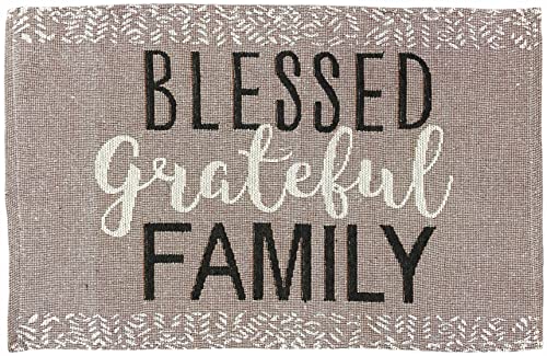 Set of 4, Blessed Design Quote Blessed Grateful Family Tapestry Placemats for Kitchen Dining Table Mats, Easy to Clean, Machine Washable. Size: 13" x 19".