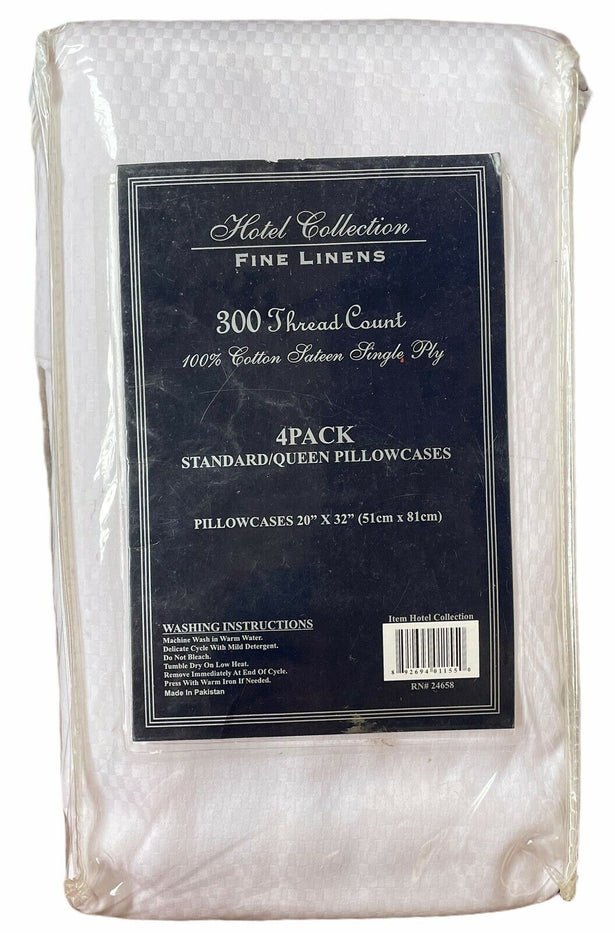 Set of 4, T-300 100% Cotton Sateen Pillow case Size: 20" x 32".