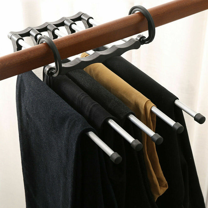 5 Layers Tie Multiple Layer Trousers Scarf Pants Rack Closet Rack Pants Hanger