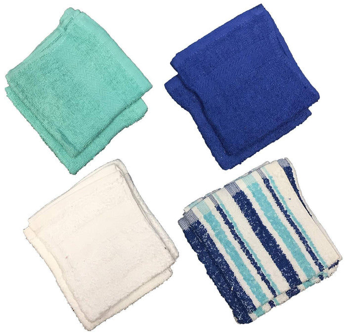 8 Pk 100% Ring Spun Cotton Washcloth Extra Soft, Highly Absorbent Size:12" x 12"