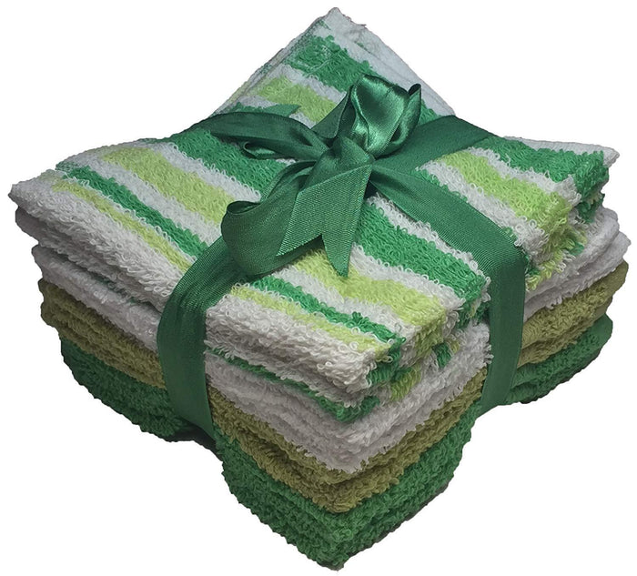 8 Pk 100% Ring Spun Cotton Washcloth Extra Soft, Highly Absorbent Size:12" x 12"