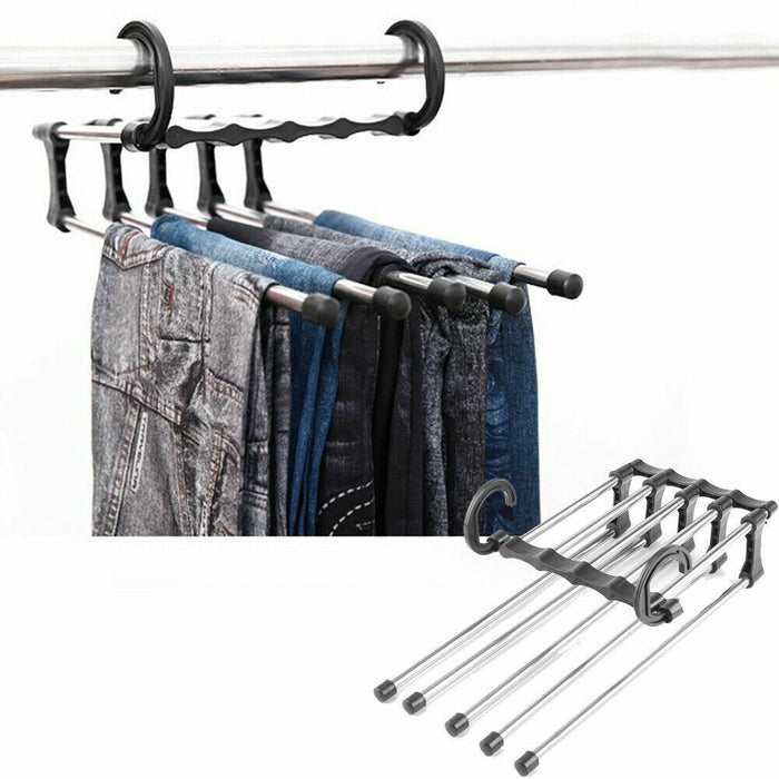 5 Layers Tie Multiple Layer Trousers Scarf Pants Rack Closet Rack Pants Hanger