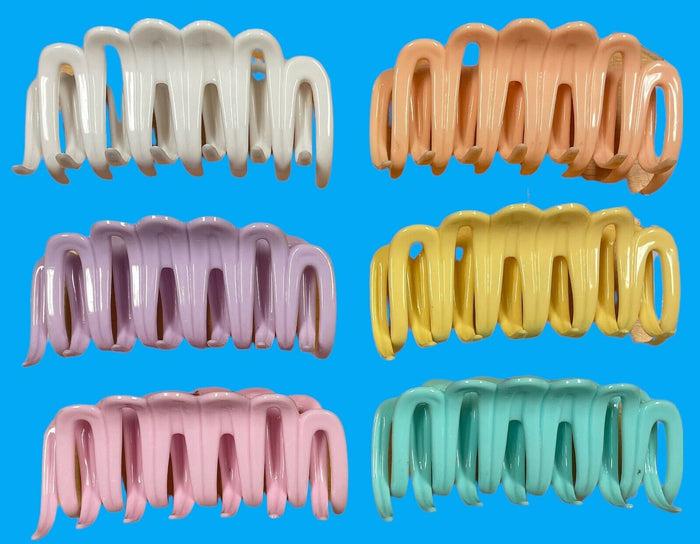 6-12 Pack Women Plastic Hair Claws Hair Clips Jumbo Various Styles Tortoise