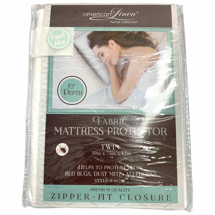 12" Heavy Fabric Waterproof Mattress Cover with Zipper Protector Bed Bugs Dust Allergens.