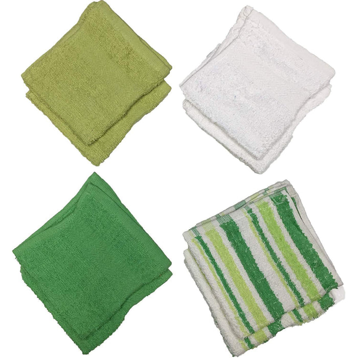 8 Pk 100% Ring Spun Cotton Washcloth Extra Soft, Highly Absorbent Size:12" x 12"