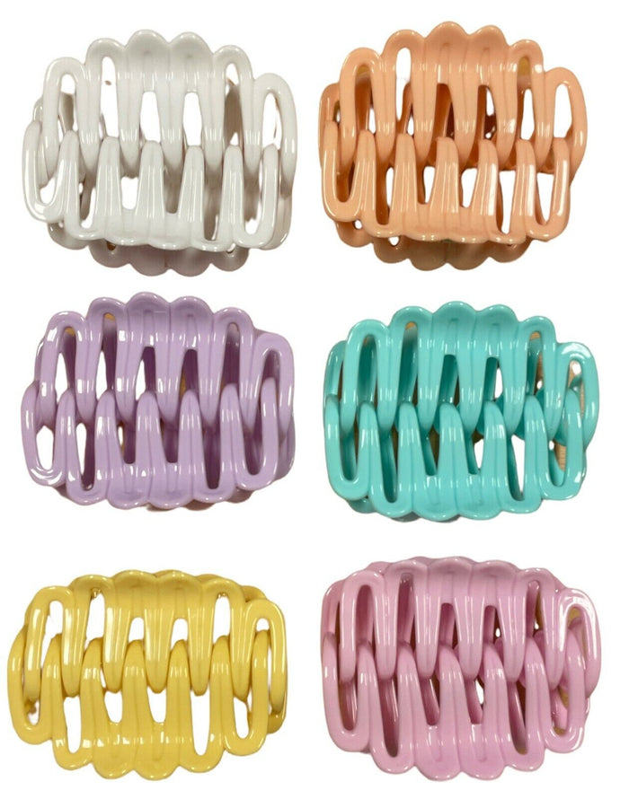 6-12 Pack Women Plastic Hair Claws Hair Clips Jumbo Various Styles Tortoise