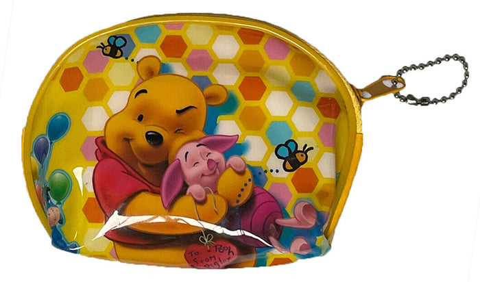 Set of 2, Winnie The Pooh Kids Money Coin Purse with zipper (design May Very)