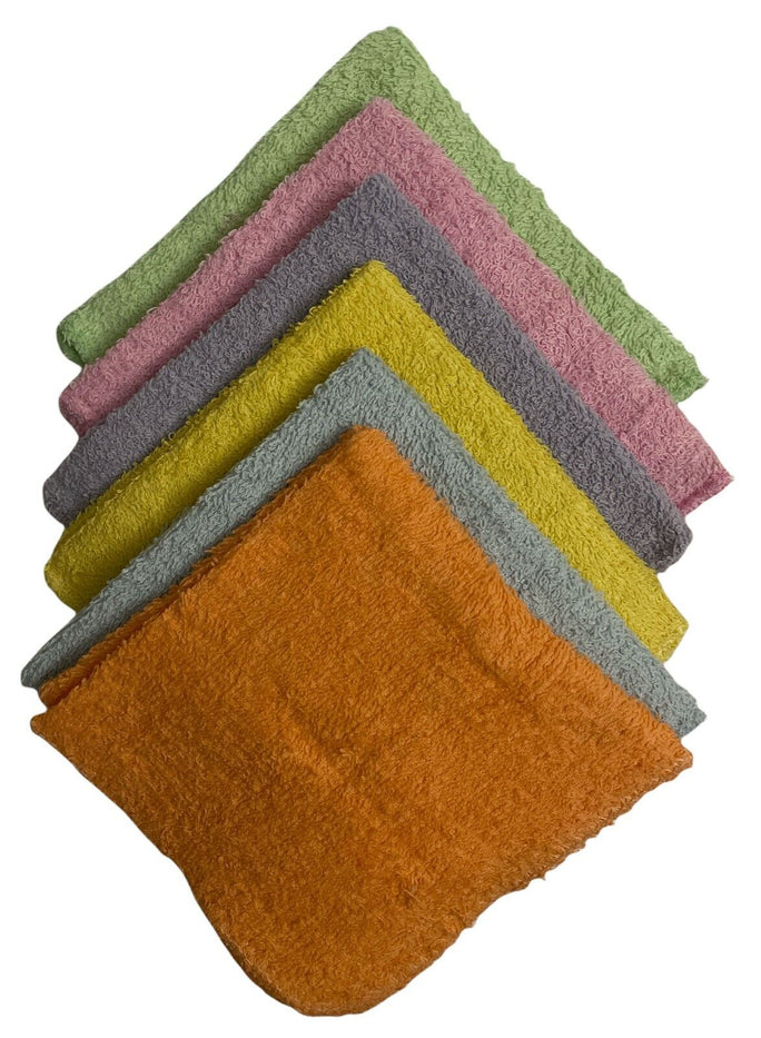 12 Pack, 100% Cotton wash Cloth, Extra Soft, Highly Absorbent, Machine Washable Size 12" X 12", Assorted Colors - Color May Very.