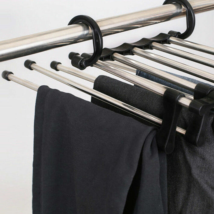 5 Layers Tie Multiple Layer Trousers Scarf Pants Rack Closet Rack Pants Hanger