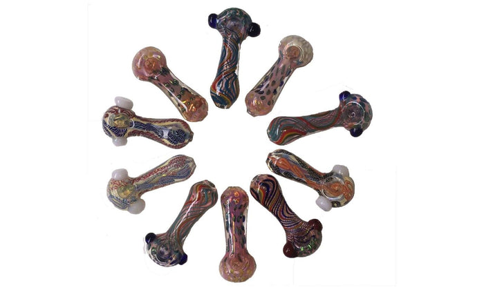 Multi-Color 4.5" to 5” Handmade Glass Smoking Pipe from USA