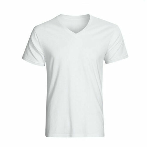 6 Pack V-Neck / Crew Neck Men's 100% Cotton Tag less T-shirt Undershirt Tee 3 Color