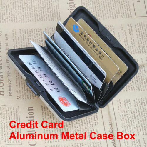 Aluminum Metal Wallet Hold 7 Credit Card Case Holder Anti RFID Scanning USA