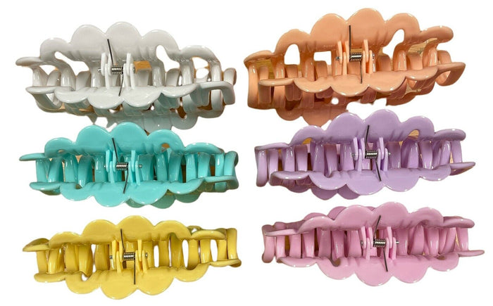 6-12 Pack Women Plastic Hair Claws Hair Clips Jumbo Various Styles Tortoise