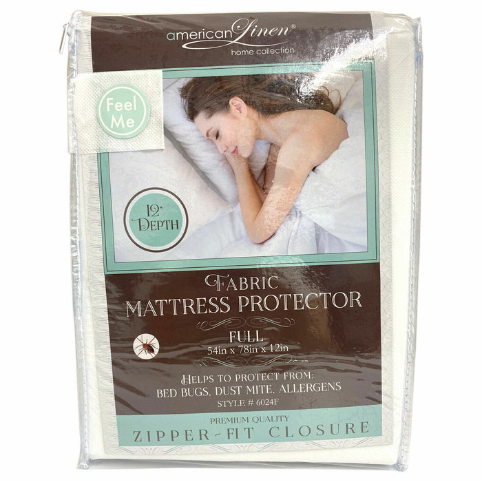 12" Heavy Fabric Waterproof Mattress Cover with Zipper Protector Bed Bugs Dust Allergens.