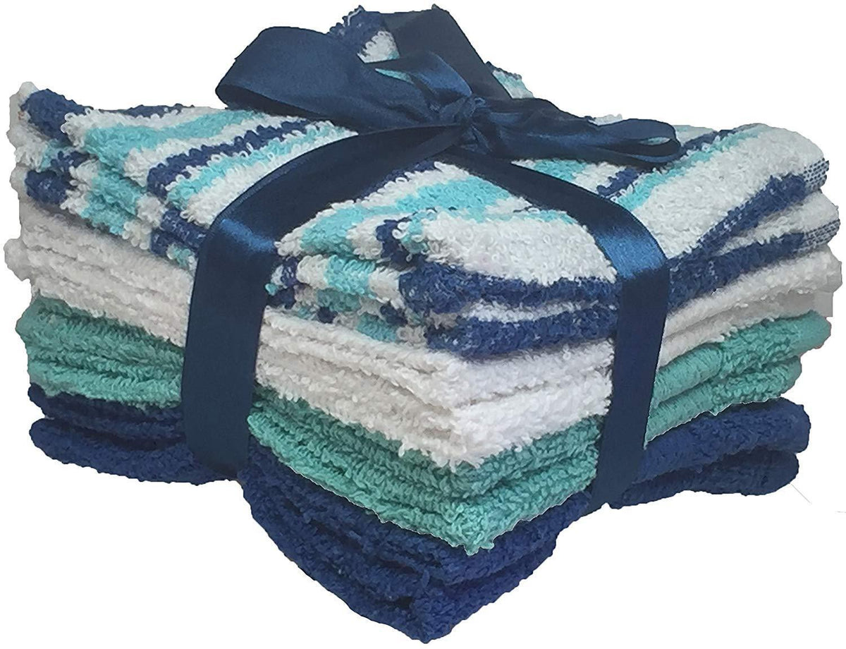 8 Pk 100% Ring Spun Cotton Washcloth Extra Soft, Highly Absorbent Size:12" x 12"